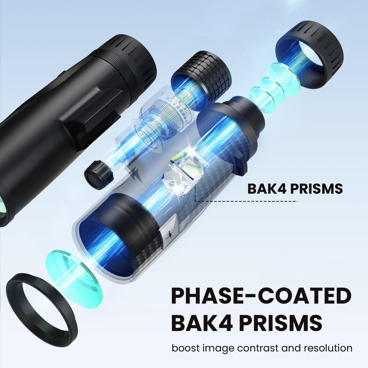 Peiketao ED HD Binoculars dielectric coating enhances bright color-accurate images.