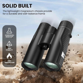 Peiketao ED HD Binoculars magnesium alloy body designed for durability and grip.