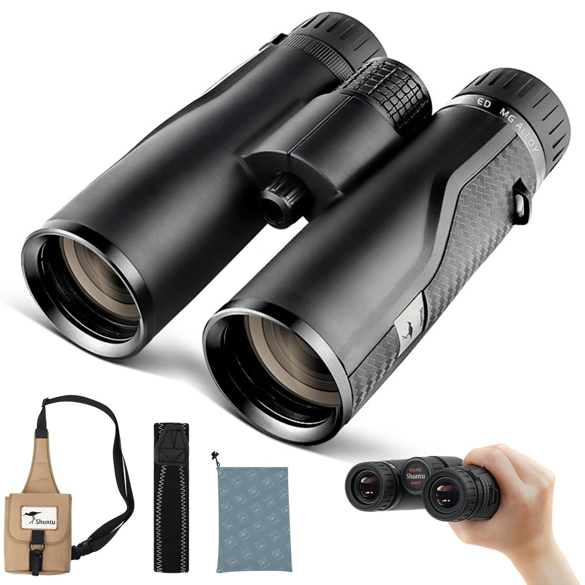PEIKETAO binoculars close-up showing rugged magnesium body and smooth finish