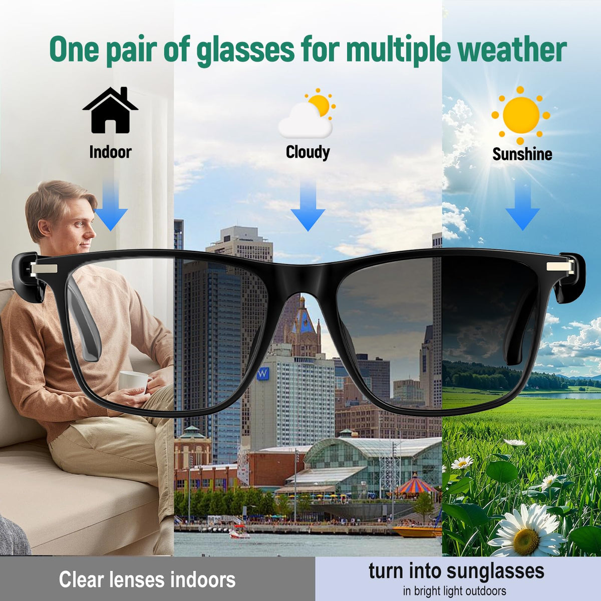 PEJE AI Smart Glasses lightweight and stylish frame for all-day wear.