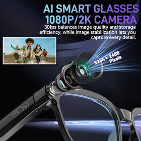 PEJE close-up of 8MP camera lens showing detail for steady 2K recording benefit