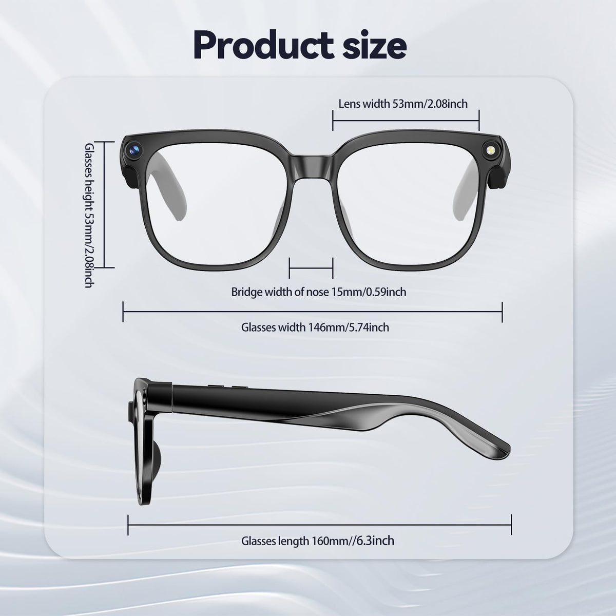 PEJE glasses in hand size-comparison showing lightweight 41g comfort benefit