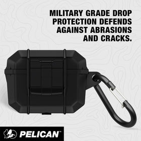 Pelican case clipped with carabiner showing easy carry and hands-free convenience