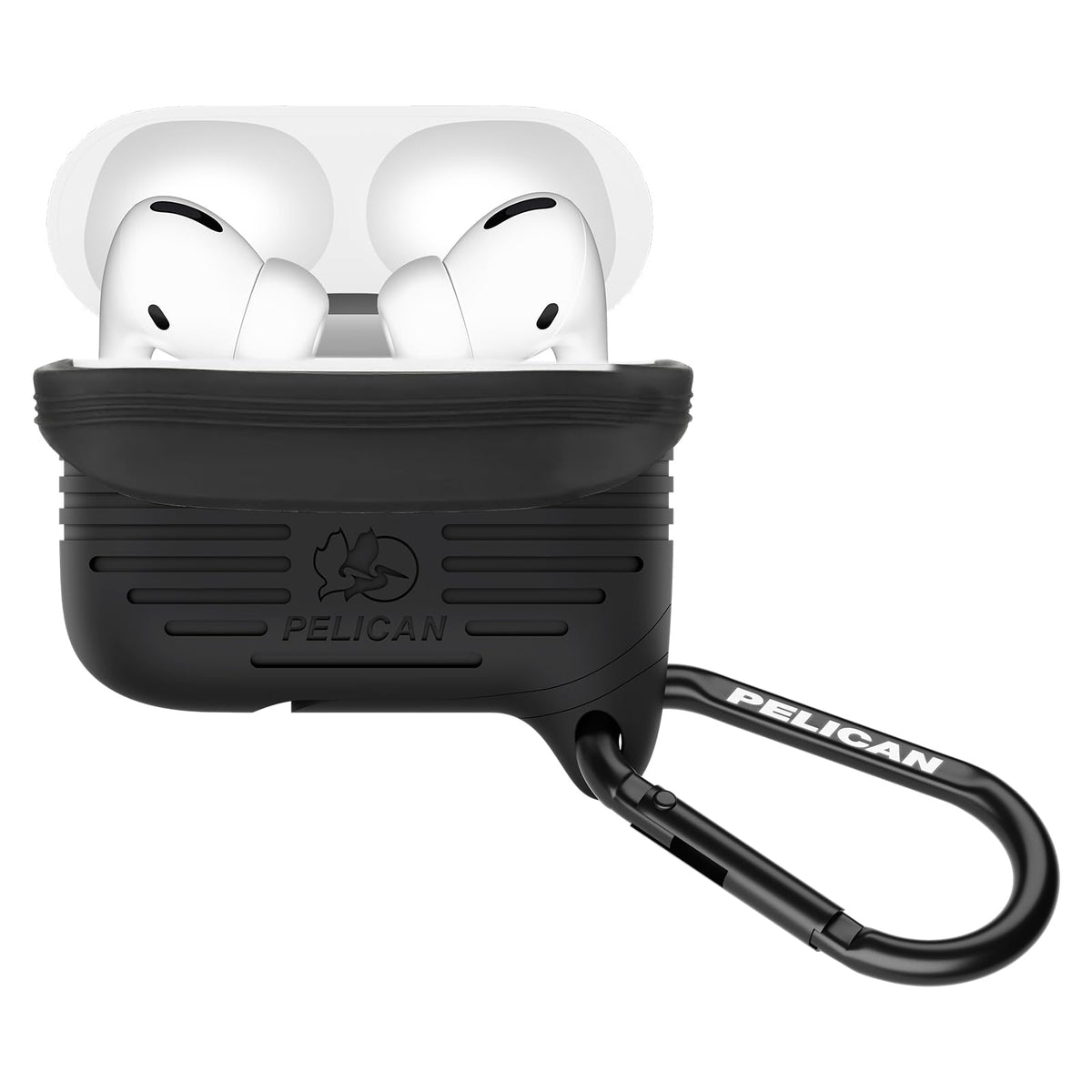 Pelican Protector AirPods Pro 3 case with black carabiner for secure, on-the-go carry
