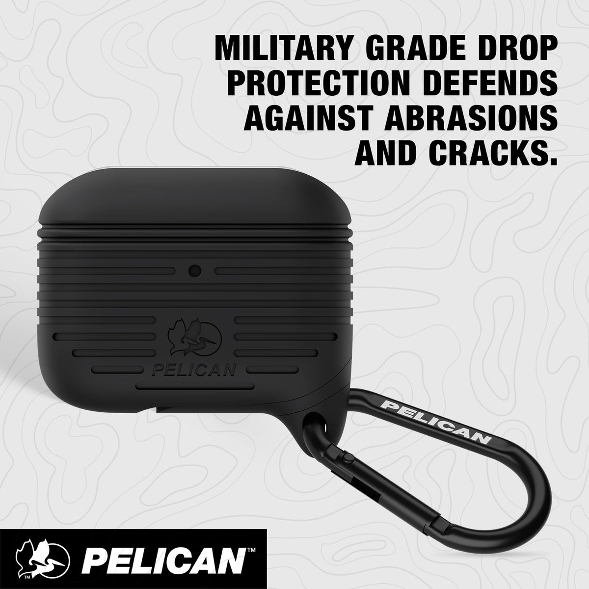 Pelican Protector AirPods Pro 3 case offering MIL-STD drop protection with shock-absorbent silicone