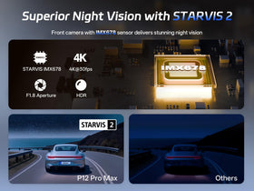 Pelsee 12-inch rear view mirror display shows live video for safe driving.