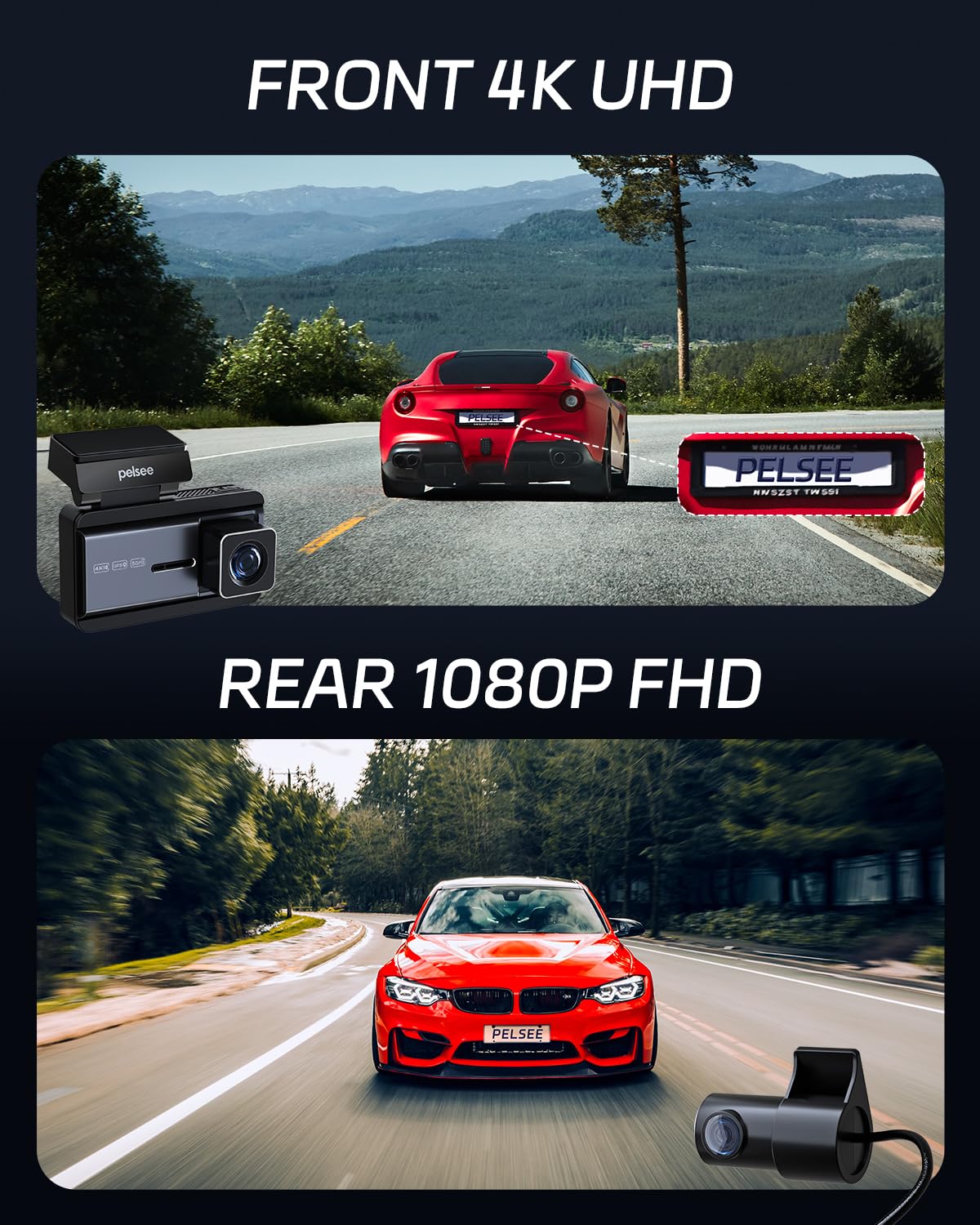 Pelsee P3 rear camera in 1080p captures clear back-road footage