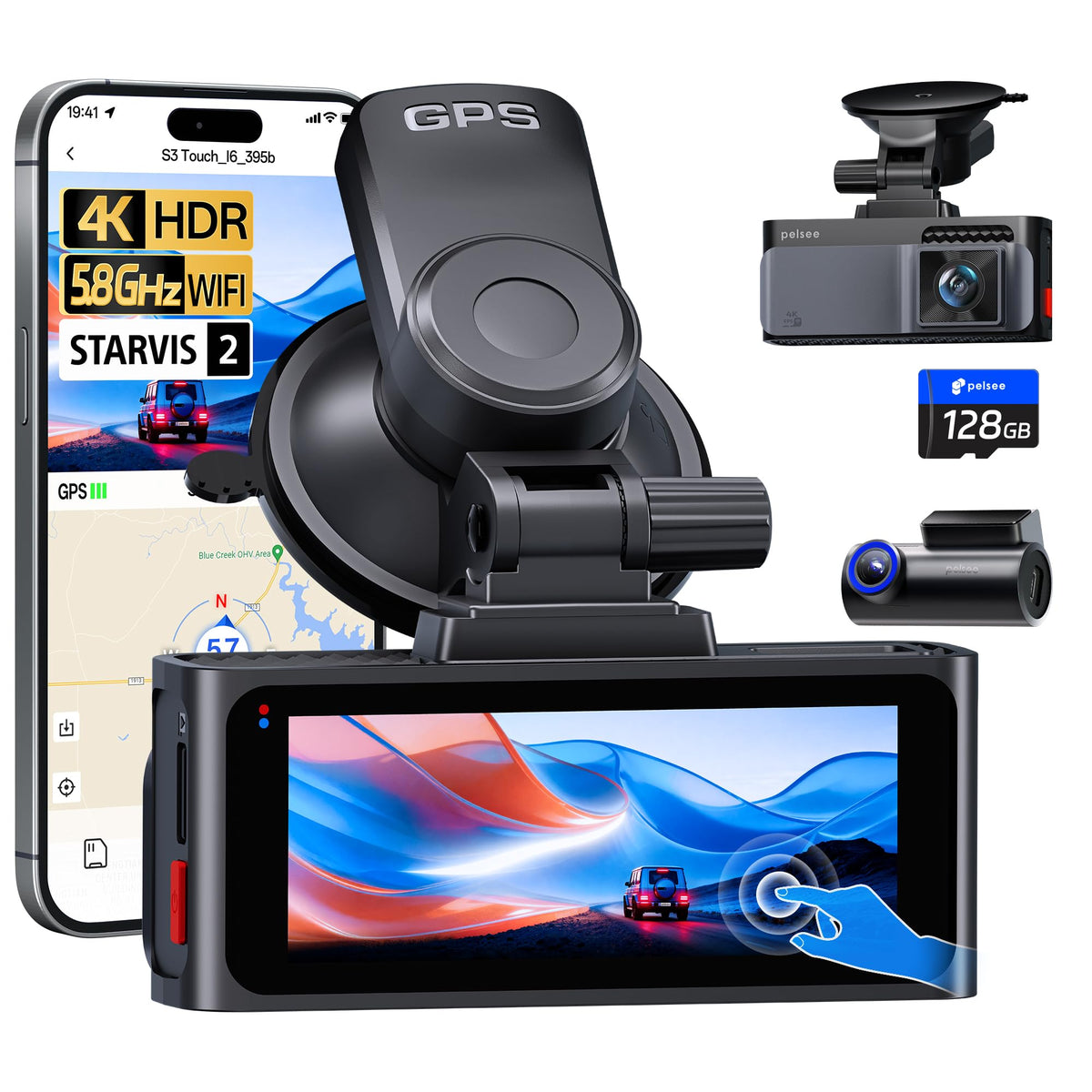 Pelsee S3 Touch front 4K camera captures vivid daytime footage with HDR
