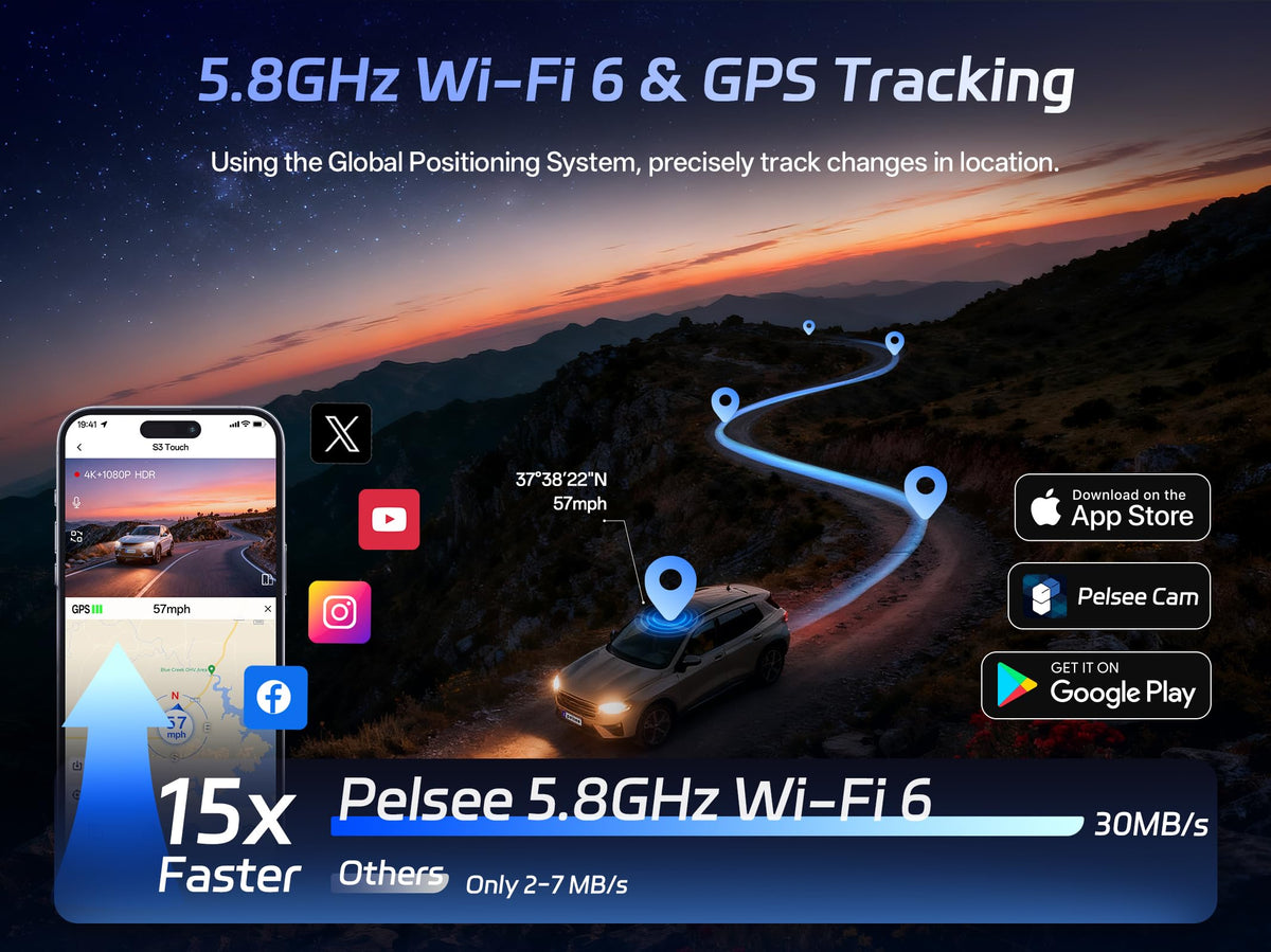 Pelsee S3 Touch WiFi 6 and GPS for fast transfers