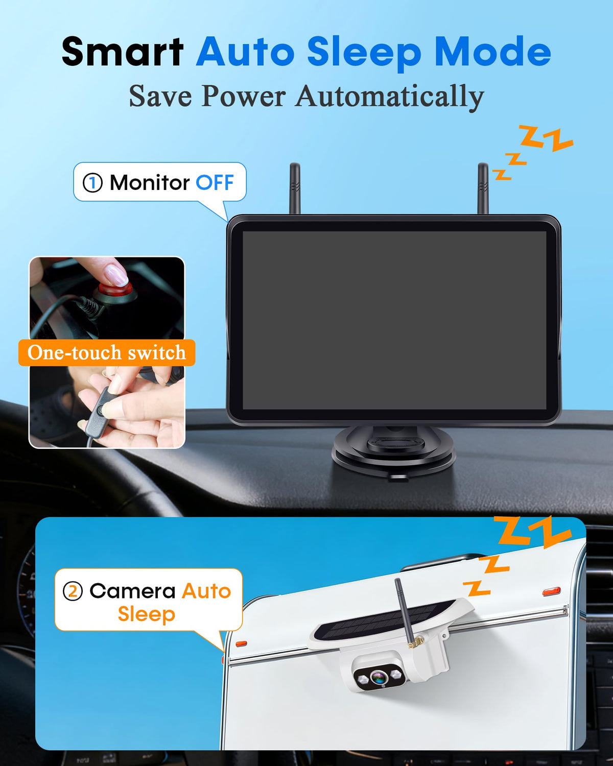 Pemacom 170-degree wide angle shows larger rear view and reduces blind spots