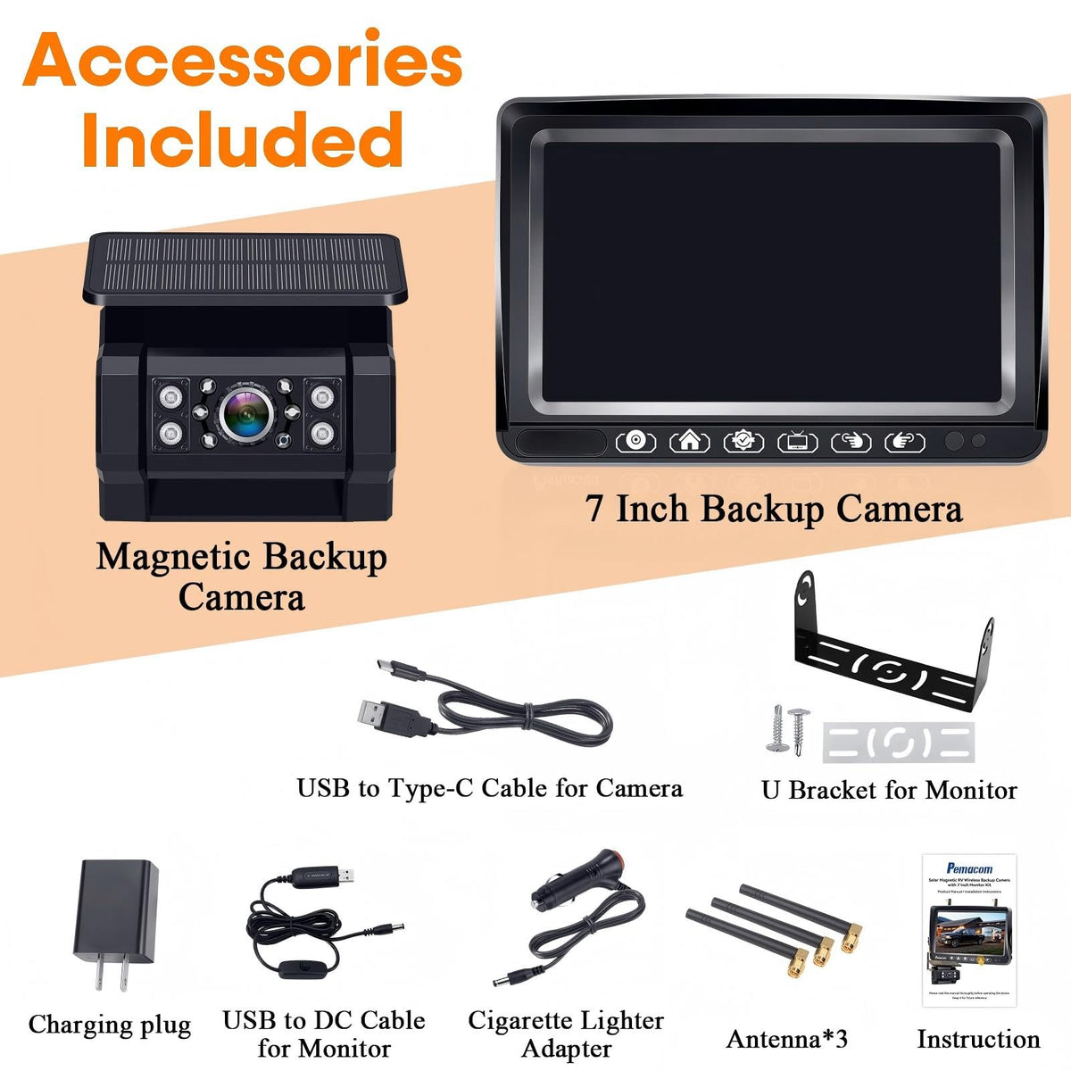 Pemacom loop recording captures events around your vehicle automatically.