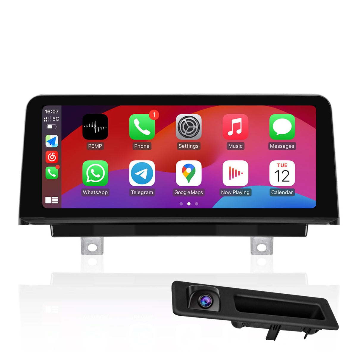 PEMP 10.25-inch screen front view for BMW F30 with CarPlay integration.