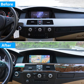 PEMP 8.8-inch Linux screen dash mount view for a retrofit-ready BMW.