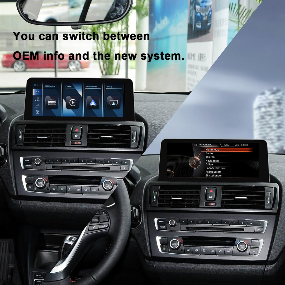 PEMP capacitive touch display provides responsive CarPlay control.