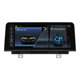 PEMP Linux screen BMW 3 Series front view with wireless CarPlay.