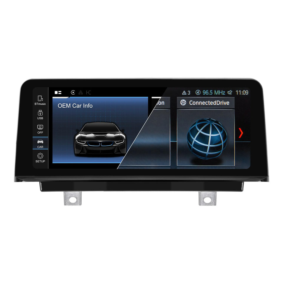 PEMP Linux screen BMW 3 Series front view with wireless CarPlay.