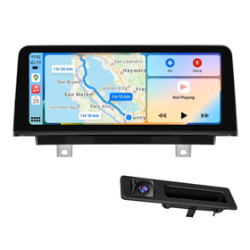 PEMP Linux screen for BMW F30 with OEM-like CIC display and CarPlay integration