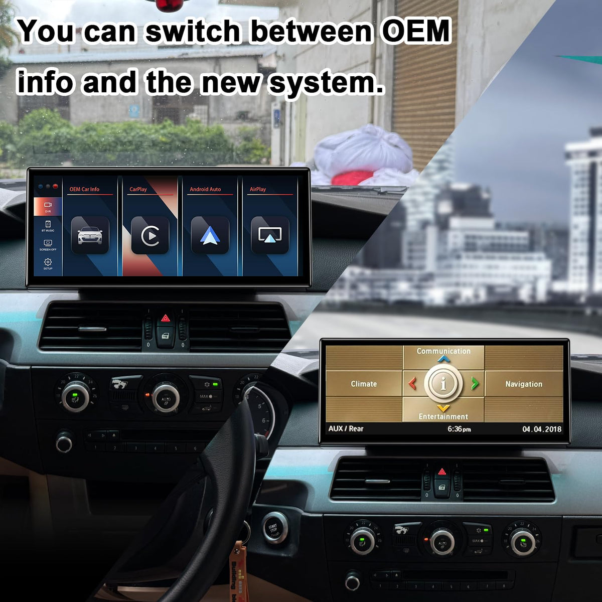 PEMP OEM monitor integration with steering wheel controls.