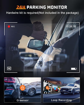 Penemay dash cam compact design fits windshield without obstructing view.
