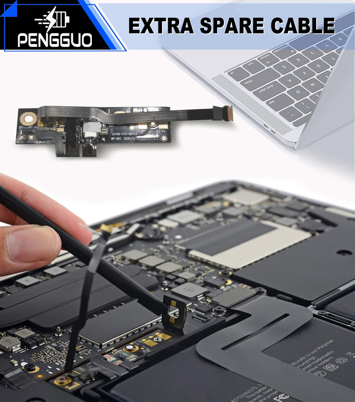 pengguo battery connector closeup showing secure connection benefit