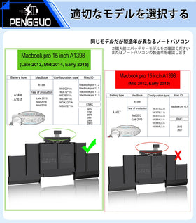 pengguo label and specification sticker displaying model A1494 A1618 details for clear compatibility benefit