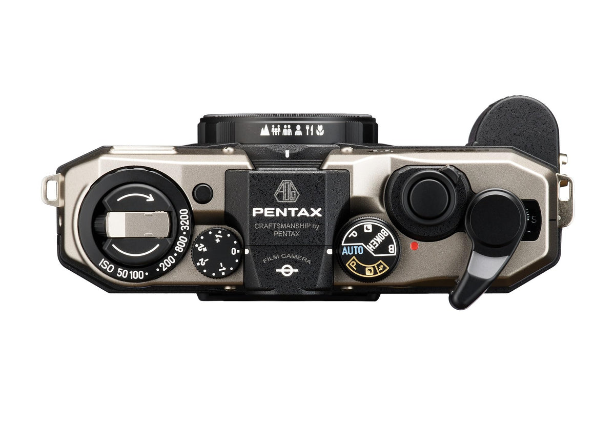 Pentax 17 half-frame film wind lever shows tactile manual winding for authentic feel.