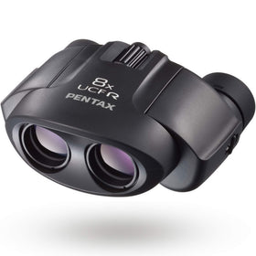 Pentax 8x21 UCF R binoculars front view shows compact Porro design for travel