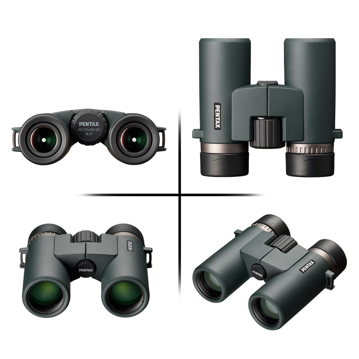 Pentax AD 10x32 ED highlights ED elements for sharp, high-contrast detail.