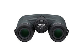 Pentax AD 9x32 WP binoculars close-up of lens coatings for bright images.
