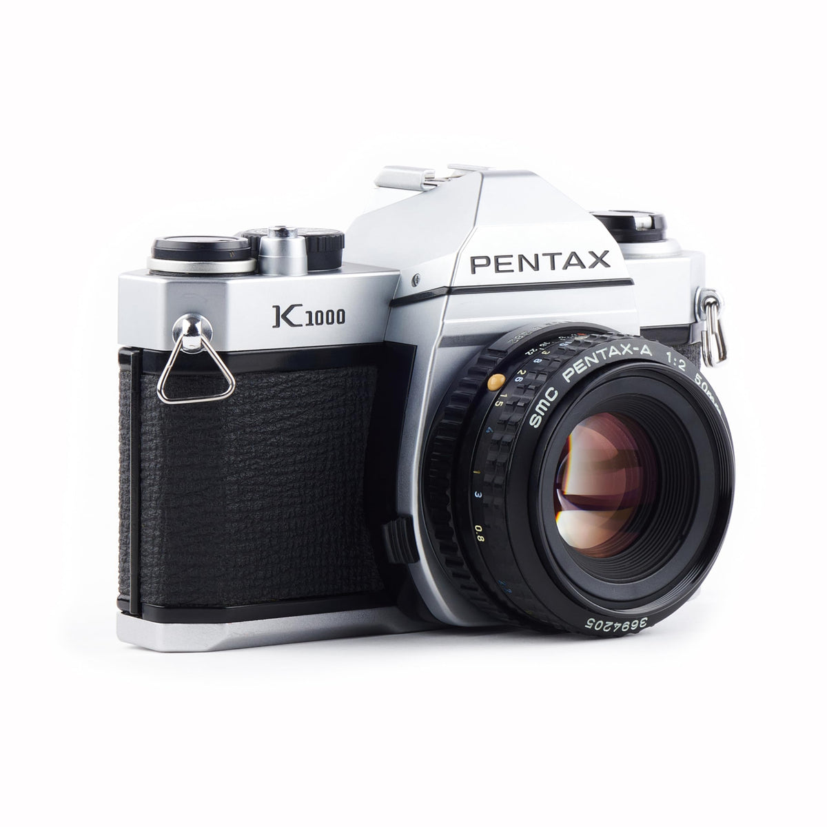 Profile view highlighting the compact, durable metal body and classic design