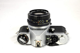 Pentax ME Super renewed condition packaging indicating inspected, ready-to-use status.