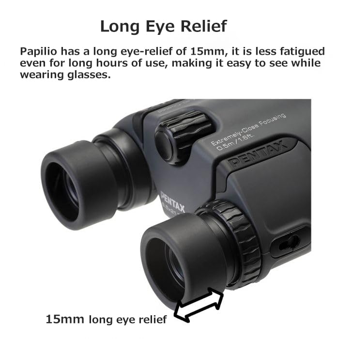 Pentax Papilio II tripod socket enables steady long-distance viewing.