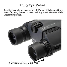 Pentax Papilio II tripod socket enables steady long-distance viewing.