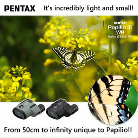 Pentax Papilio III WR Olive HD coating enhances contrast and clarity.