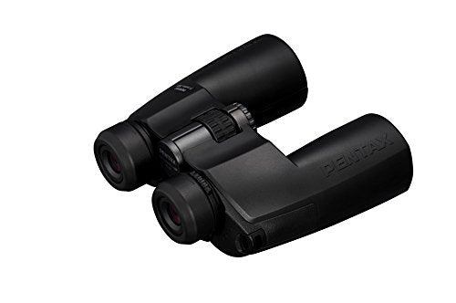 Pentax SP 10x50 WP binoculars side view emphasizes rugged body for outdoor adventures.