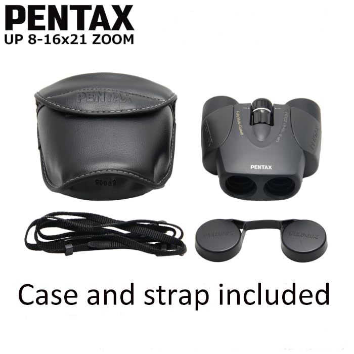 Pentax UP 8-16x21 green binoculars case and strap included