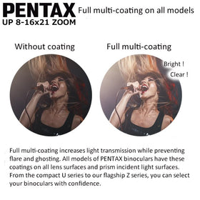 Pentax UP 8-16x21 green binoculars color option to suit style