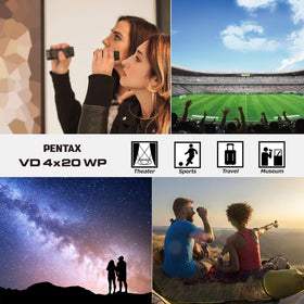 Pentax VD 4x20 WP phase-coated prisms boost contrast and reduce glare.