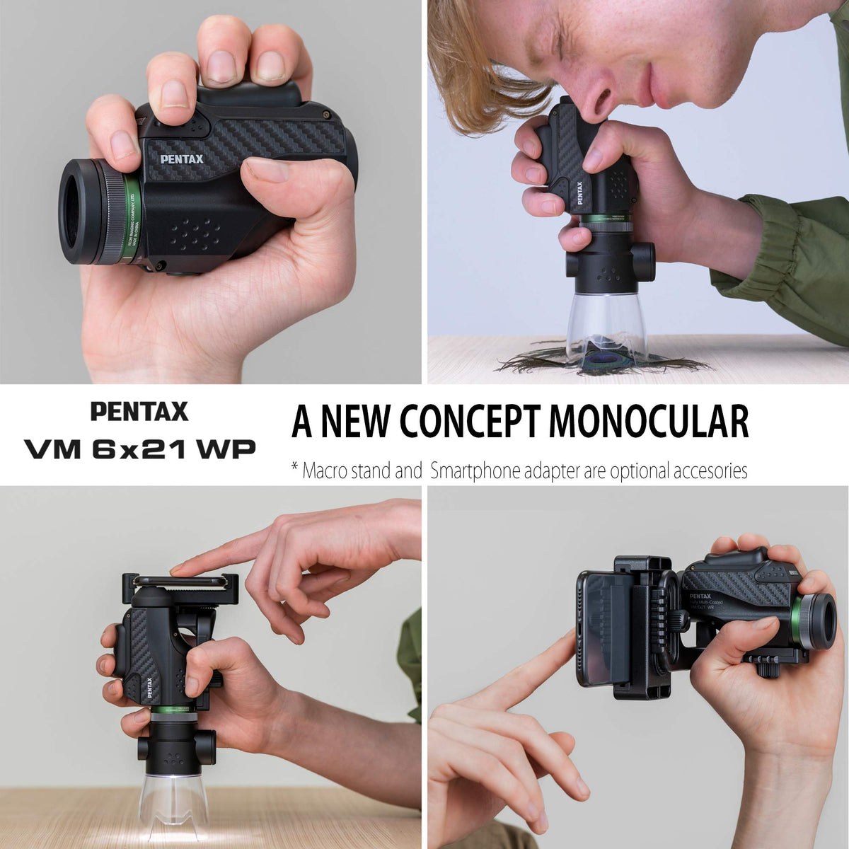 Pentax VM 6x21 WP waterproof body for all-weather use