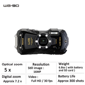 Pentax WG-90 six macro lights illuminate close-up subjects with even brightness.