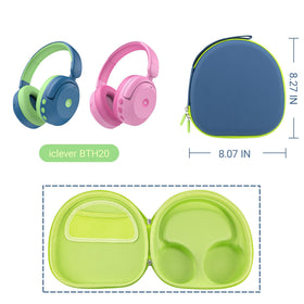 Perfcaze hard EVA shell cushions ICLEVER BTH20 headphones during daily commutes.