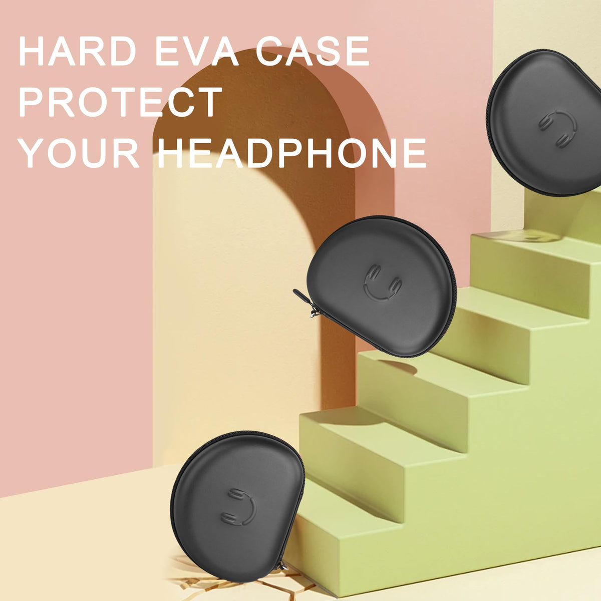 Perfcaze case beside smartphone to show size and travel convenience