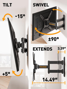 Perlegear compatibility covers popular brands and VESA patterns.