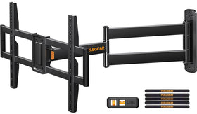 Perlegear corner TV mount with long arm extension for flexible viewing