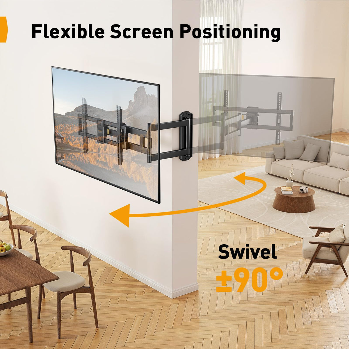Perlegear VESA compatibility from 200x100 to 600x400 for many displays.