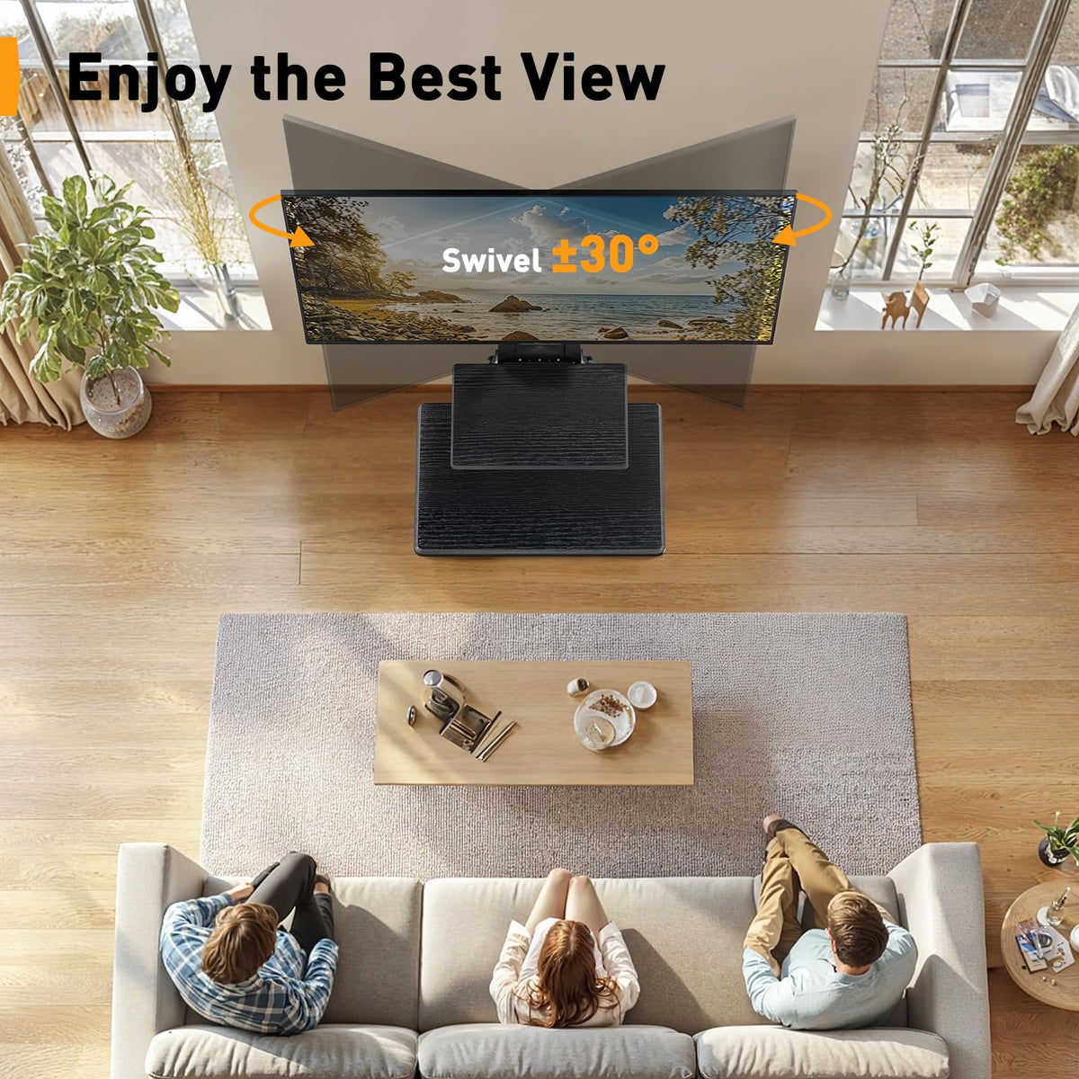Perlegear heavy-duty frame supports TVs up to 132 pounds.