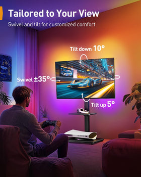 Perlegear swivel and tilt feature for flexible viewing angles.