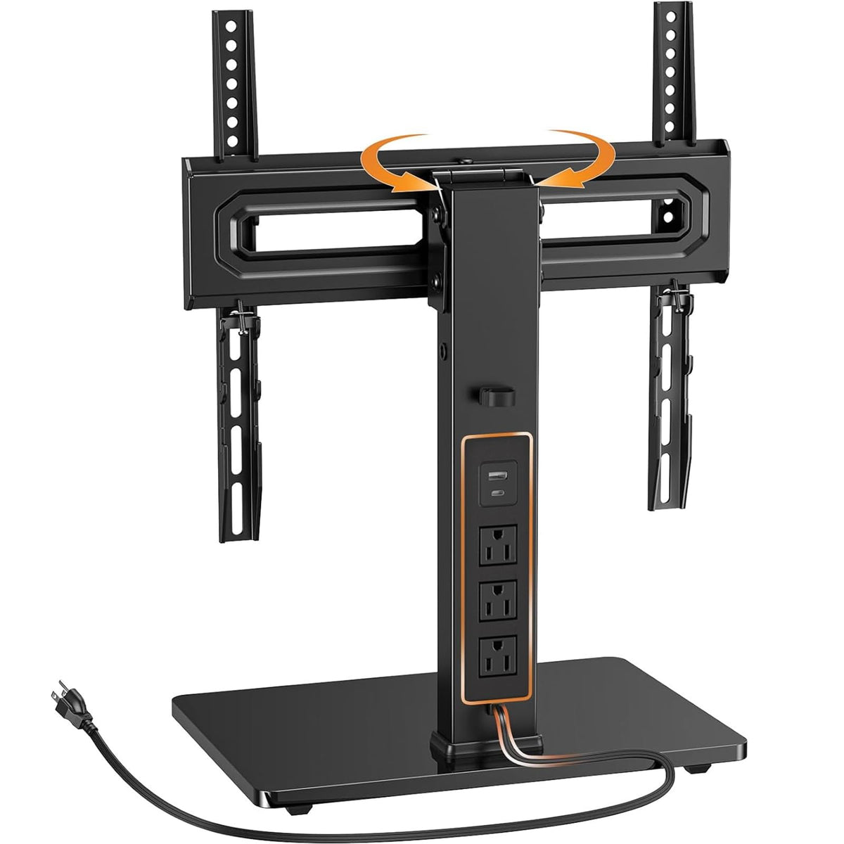 Perlegear front view showing TV on stand and stable support