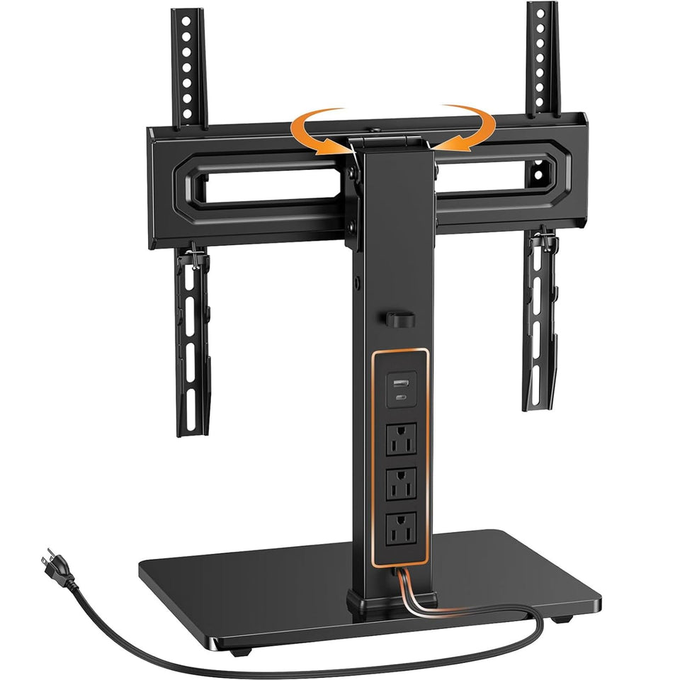 Perlegear front view showing TV on stand and stable support