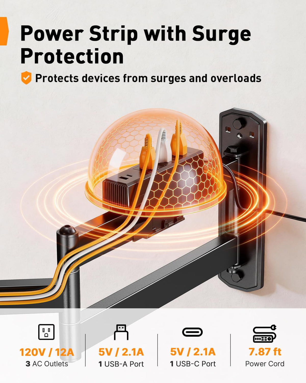 Full-motion mount with swivel and tilt for optimal viewing comfort